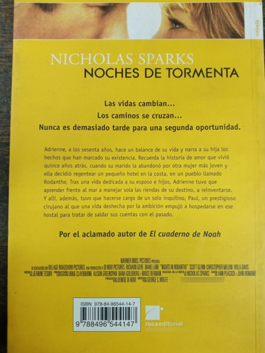 Imagen 2 de 3 de Noches De Tormenta * Nicholas Sparks * Rocaeditorial *