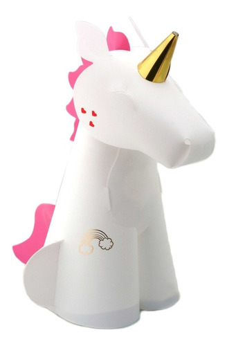 Imagen 1 de 6 de Lampara Velador Mesa Unicornio Con Luz Led Y Control Remoto