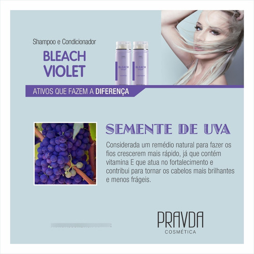 Shampoo Violeta Matizador/desamarelador Pravda Cosmética