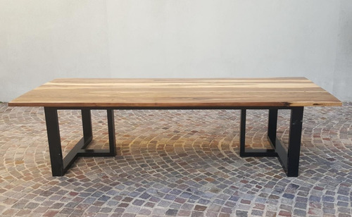 Mesa Mesón De Comedor Estilo Industrial Madera Maciza 3mts