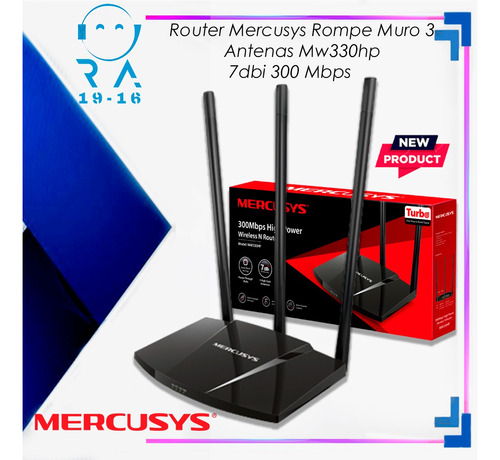 Router Mercusys Rompe Muro 3 Antenas Mw330hp 7dbi 300 Mbps