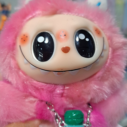 Labubu Peluche Llavero The Monsters Exclusivos Rosa Con Mamadera