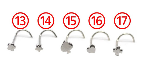 1pz Arete Piercing Nariz Poste Curvo Figura Acero Quirúrgico