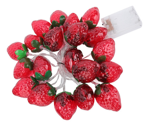 Cadena De Luces Led Con Forma De Fresa, Funciona Con Pilas,