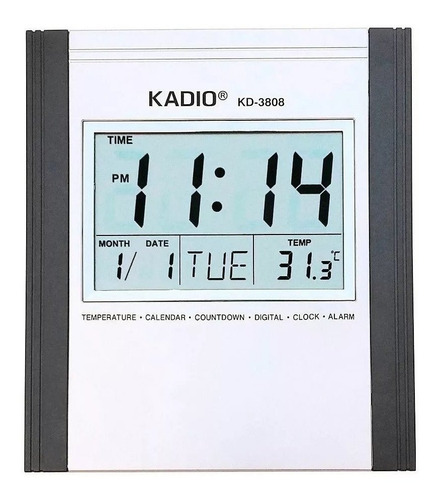 Reloj Pared Digital Kadio Termometro Timer Alarma Calendario