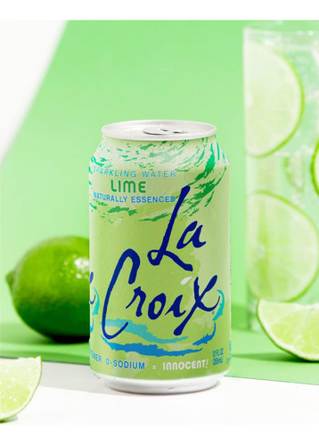 Agua Carbonatada Con Sabor Lima 355 Ml Paquete De 12