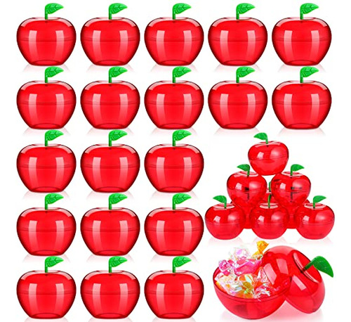 100 Pcs Plastic Apple Container Halloween Candy Holder ...