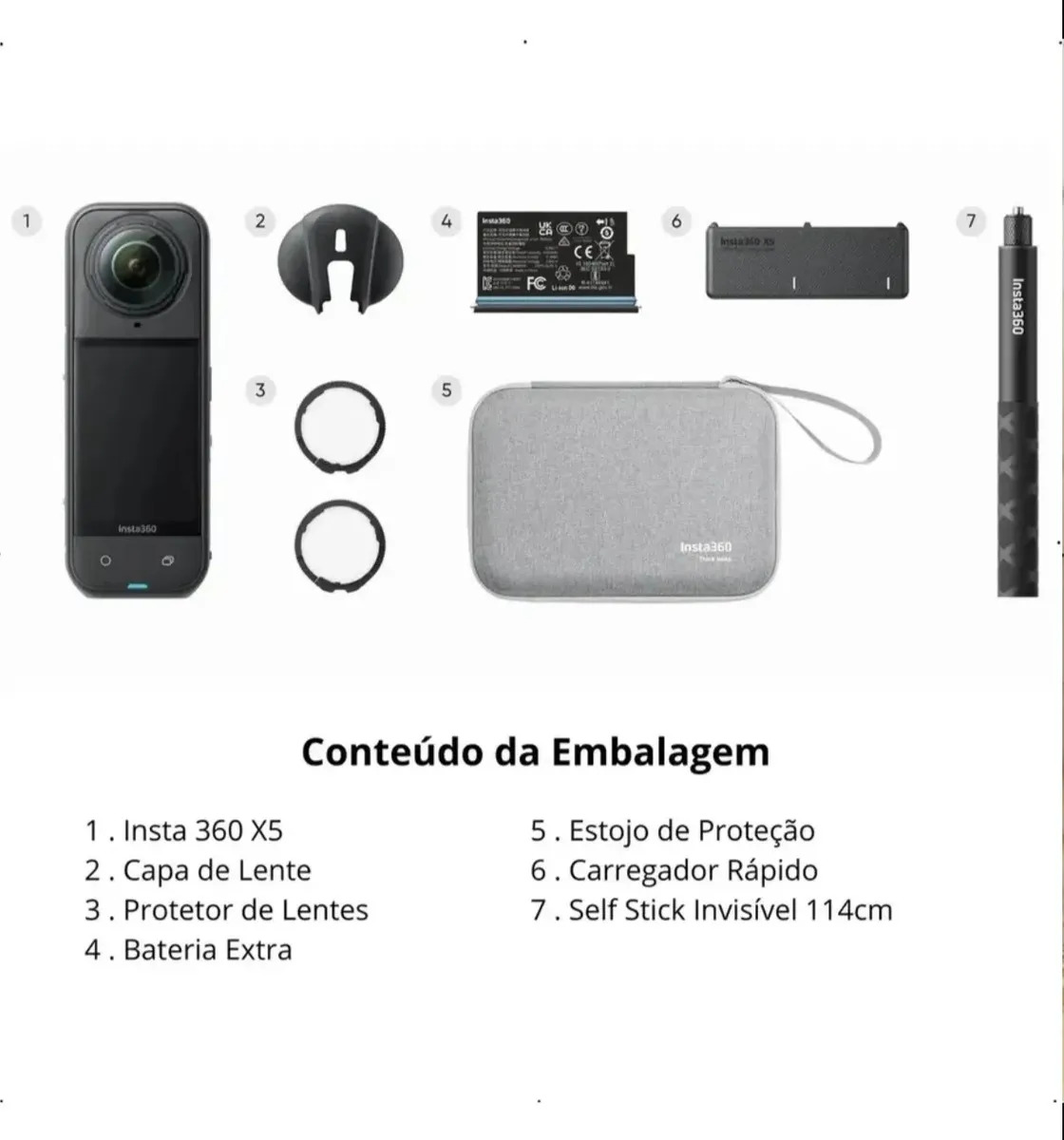 Camara de Ação X5 Insta360 Kit Essentials Bundle