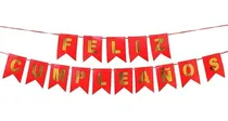 Comprar Banderines Feliz Cumpleaños. Colores Varios. Letras Doradas
