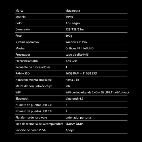 Mini Pc Blackview Mini Pc Mp60 (Usado)