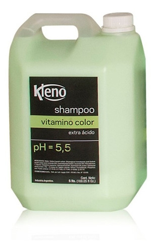 Shampoo X 5 Litros Kleno, Vitamino Color  Extra Acido