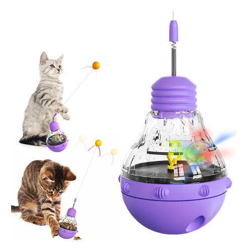 Vaso Para Gatos, Bola De Comida, Rompecabezas Violeta