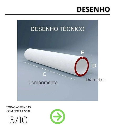 Bucha Teflon Natural D=150mm E=30mm C=150mm Kit 1 Unidade