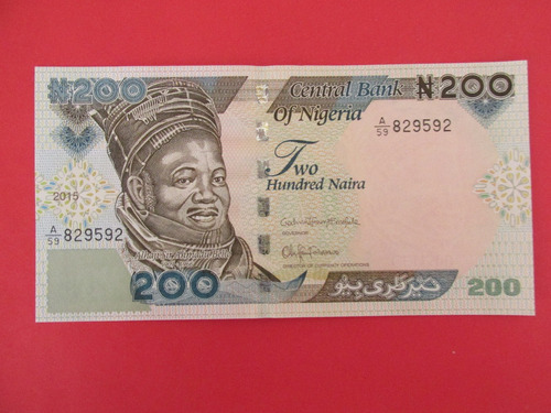 Gran Billete Africa Nigeria 200 Naira Año 2015 Unc Raro