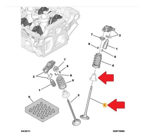 Valvula Admision Sellos Jgo Peugeot 207 208 308 3008 5008 Rc