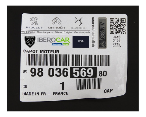Capot Original Peugeot 208 1.6 Vti 2012-2015