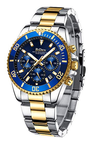 Reloj Hombre  Biden Relojes Para Hombre Cronógrafo Oro Azul