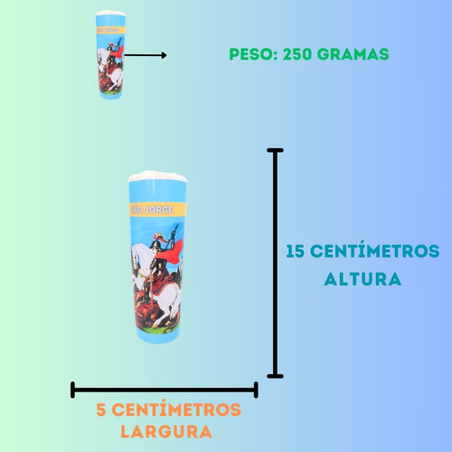 Vela 7 Dias Votiva São Jorge Azul 1 Unidade