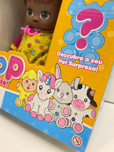 Boneca Pop Surprise Negra Com Pet Surpresa Cotiplas 2296.