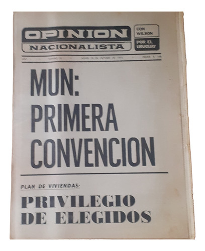 Opinión Nacionalista Nº 18 -1972- Semanario Partido Nacional