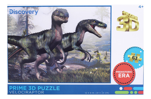 Puzzle Rompecabezas 63 Pzs Prime 3d Velociraptor Discovery