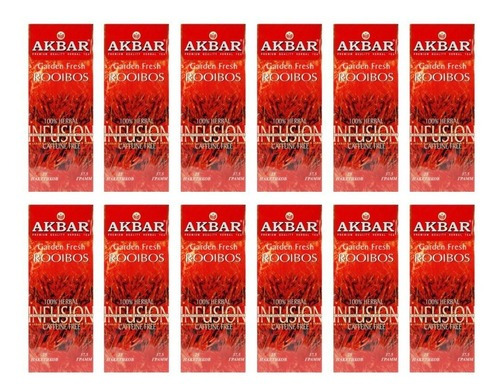 Té Akbar Tea Pack 12 Infusión Rooibos 25 Bolsitas