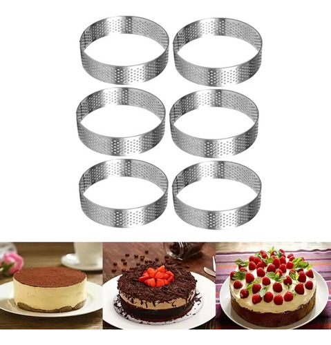Juego De 6 Anillos De Tarta Circulares De 18 Cm Con Agujeros