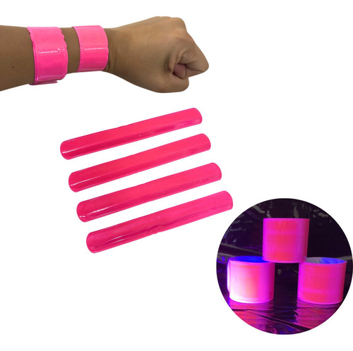 Pulseras Fluo Fluor Magneticas X 100 Cotillon Carioca Fluo Color Fucsia