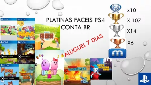 Pack Platinas Faceis Ps4 10 Jogos 7 Dias!!(garrapinhas)