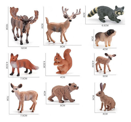 Juego De 10 Piezas De Animales De La Selva, Adornos De Vida
