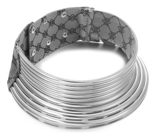 Collar Africano De Plata Con Cuello Exagerado Para Mujer