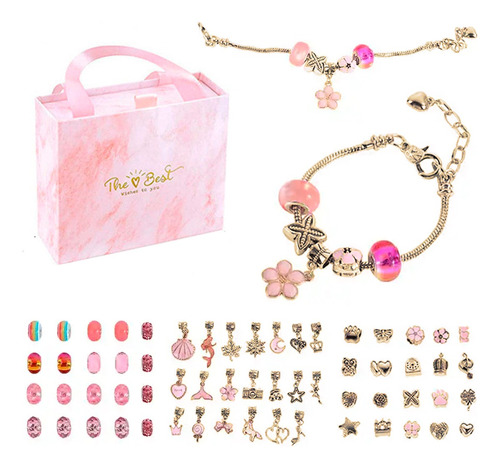 Kit Set Para Armar Pulseras Tipo Pandora Niñas Con Caja