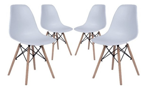 Imagen 1 de 6 de Silla Eames Blancas Diseño X 4 Unidades