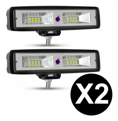 Caja X 2 Faros Reflectores 12v 24v Barra Led 50w Luz Flood