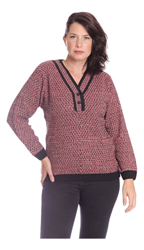 Pullover De Mujer Manga Larga Multicolor Abrigado 3009