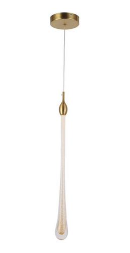 Pendente Drop Led 7w 3k Dourado 58cm Skylight Sky 3059