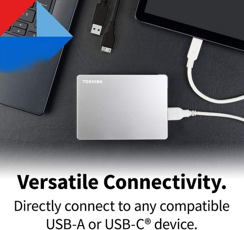 Disco Duro Toshiba Oshiba Canvio Flex 2tb Portable Portable Color Plateado