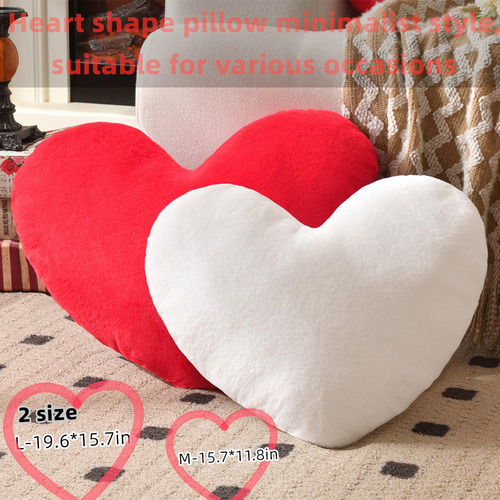 Cojín Con Forma De Corazón, Piel Sintética De Conejo Supersu