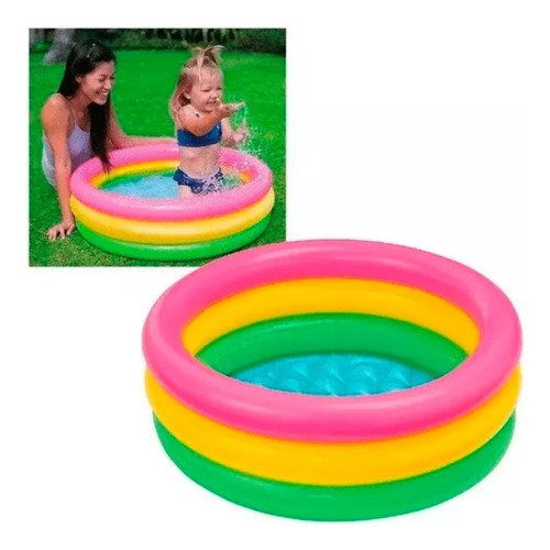 Piscinas Inflables Para Niños Bebes Pequeña 3 Aros 60x25cm