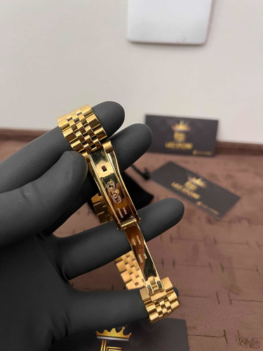 Pulseira Rolex Aço Titanium Banhado Ouro 18k, Frete Grátis