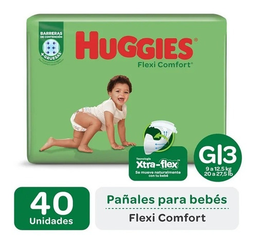 Huggies Pañales Flexi Comfort Ultra Talle Grande 40 Unidades