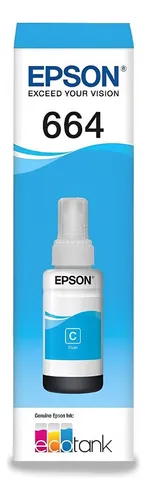 Tinta de impresora Epson T664 L565 L395 L455 L355 L121 cian de 70 ml