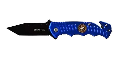 Cortapluma De Rescate Cold Steel Estrella Dorada - Azul