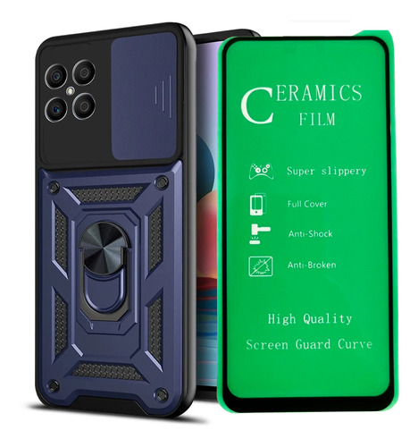 Funda Estuche Antichoque + Vidrio Cerámico Para Honor X8