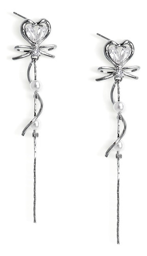 Jeanbeau Silver Bow Pendientes De Corazón  B0cnyznd81_150324