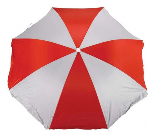 Guarda Sol Praia Fashion Vermelho/branco C/forro 1,80 M Mor