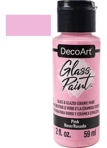 Decoart Glass Paint Pink / Pintura Para Vidrio Rosa