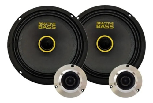 Set De Medios 6.5 Con Tweeters Open Show Reactive Bass 300w