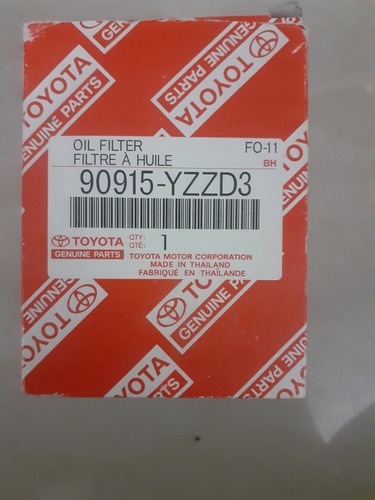 Filtro Aceite Fortuner 2011 -2015 Original 