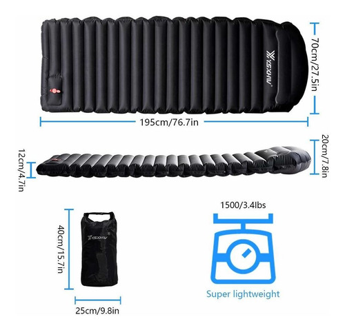 Sxhw Colchoneta De Dormir Para Acampar Con Almohada Col...